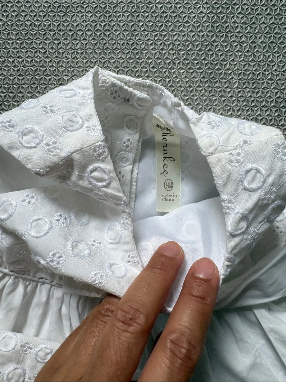 Cherokee White Eyelet Bow Sundress